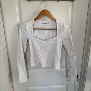 Abercrombie & Fitch White Long Sleeve Blouse